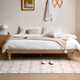Genji wooden solid wood bed Japanese-style double bed low bunk without bedside bedroom small apartment solid wood color beech 1.5*2.0m