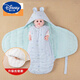 Disney Autumn and Winter thickened pure handmade cotton quilt for newborn baby pure cotton swaddle butterfly quilt newborn sleeping bag upgraded zipper thickened version - blue bear 66 (recommended for 0-3 months)