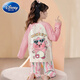 Disney Girls Pyjamas Kinder langärmelige dünne Frühlings- und Herbst mittelgroße Kindermädchen-Heimkleidung 2024 Neues reines Baumwollset 2 m-ST-11304 8 Größen (100-110) cm