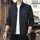 ROMON jacket men's autumn jacket men's business casual cadre top stand collar young and middle-aged men's ZH9908 black XL