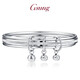 GsunG platinum bracelet for women, PT950, three-ring platinum bracelet for women, stylish and shiny. Priced by the gram. Contact us before bidding.