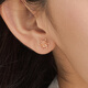 Lukfook Jewelry 18K Gold Snowflake Earrings Stud Earrings for Gift L19TBKE0019R Total Weight 0.84g Comes with Silicone Ear Plugs