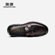 
Aocon official men's shoes 2024 autumn new stone pattern casual leather shoes horse buckle comfortable loafers shopping mall same style brown 6241614069 38
