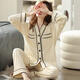 Pajamas pour femmes Quguo (Quguo) pour les manches longues en coton pur du printemps et de l'automne pour le cardigan d'automne entiment au printemps et à l'automne pour femmes en automne.