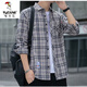 
Woodpecker (TUCANO) plaid shirt men's spring and autumn casual long-sleeved shirt Korean top retro loose thin jacket trend K12111 m blue + K12111 blue yellow L 110125Jin[Jin equals 0.5 kg]