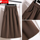Pierre Cardin Large Size 2025 Autumn and Winter New Elastic Waist A-Line Umbrella Skirt Black Skirt Fat M High-Waist Slim Day Single Long Skirt Black A-Line/Small/Slim/High-Waist/Cover L Recommendation-120Jin Jin is equal to 0.5 kg