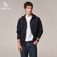 HAZZYS Men's Clothing Simple Casual Men's Jacket Zipper Cardigan Hooded Sweatshirt Men ABTZE0CDX33