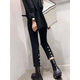 Yimuqi European Station 202 autumn and winter new fat m high waist jeans for women, slimming cigarette trousers, cigarette trousers, nine-point pants, 693 rear button pants, high elastic spring and autumn style 8XL s 8095Jin[Jin equals 0.5 kg]