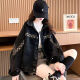 Zhidoudou Sense Black Denim Jacket for Women 2025 New Design Retro Hong Kong Student Student Korean Loose Daven Jacket 9926# Imagen Negro S sugerido 80--95Jin [Jin es igual a 0.5 kg]