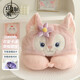 Qiao Gongfang U-shaped pillow neck protector hooded nap pillow lunch break pillow neck travel car headrest classroom office hooded sleeping pillow pink little fox U-shaped pillow-hooded style