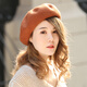 Charming Smile Wool Beret Hat Women Spring Autumn Winter Korean Style Japanese Retro Versatile Painter Hat Fashionable Bere Hat Warm Hat Caramel Color One Size (56-58cm)