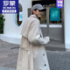 
ROMON British windbreaker jacket men's design sense high-end spring and autumn over-knee handsome mid-length coat summer loose casual AA khaki XL