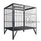 HKML dog cage medium and large size thickened reinforced angle steel welded dog farm breeding base special outdoor dog cage factory direct sale 1.2X1X1.3 meters slope roof with roof without paint