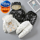 Disney baby winter new children's two-piece down jacket girls winter clothing cartoon baby plus velvet thick warm jacket D glossy cotton suit doll bear white 90