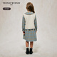 Teenie Weenie Kids 24 Autumn Girls Woolen Vest Plaid Long Sleeve Dress Mixed Color 120 cm