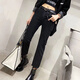 Yimuqi European Station 202 autumn and winter new fat m high waist jeans for women, slimming cigarette trousers, cigarette trousers, nine-point pants, 693 rear button pants, high elastic spring and autumn style 8XL s 8095Jin[Jin equals 0.5 kg]