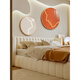 
XMSJ Wasabi style decorative painting sense bedroom soft decoration master bedroom bedside background wall hanging painting abstract art room mural zsh14666-Twilight heart approximately outer frame diameter 40cm + diameter 60cm x circular shape