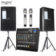 Depusheng Depusheng GM6X professional 6-way integrated mixer with power amplifier wireless microphone equalization effect Bluetooth 8-inch audio 12-inch speaker performance 12-inch stage audio set