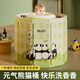 Givenai baby swimming bucket children's bath bucket adult bath bucket household folding baby bath bucket bath bucket thickened green panda 70*66cm [simple bath childlike heart]
