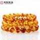 Jade Natural Flower Amber Buddha Beads Bracelet Amber Couple Bracelet Birthday Gift with Certificate Bead Diameter 8-8.5mm (Female Model)