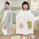 Baifei bath towel can be worn and wrapped around boys and girls bath skirt cloak long-sleeved water-absorbent quick-drying non-pure cotton water-absorbent children's bathrobe children's bathrobe-Green Dinosaur (large size) suitable for height