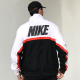 Nike (NIKE) new jacket men's summer fashion retro logo sportswear casual hooded knitted cardigan jacket AR30 AV9756-100 woven windproof stand collar M