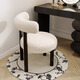 Yuka French Cream Style Dressing Table Cosmetic Stool Light Luxury High-end Internet Celebrity Dining Chair Bedroom Modern Simple Backrest Chair Lamb Velvet Retro Black 40*40*78cm