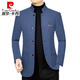 Pierre Cardin (Pierre Cardin) new autumn and winter woolen jacket for men middle-aged stand-up collar tunic suit fashion high-end trendy brand casual wool jacket for men black (spring style) XL 180 (135-150Jin Jin equals 0.5 kg)