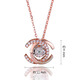 DL 1998 Fat Donglai same style double ring 18K rose gold necklace gold double C smart diamond female color gold light luxury pendant clavicle chain double C smart diamond necklace rose gold