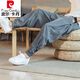 Pier Cardan linen pants for men's summer thin cropped pants tucked feet Harem pants Chinese style men's pants striped cotton linen pants trendy MK983 black L (115-135Jin[Jin equals 0.5 kg])