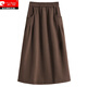 Pierre Cardin Large Size 2025 Autumn and Winter New Elastic Waist A-Line Umbrella Skirt Black Skirt Fat M High-Waist Slim Day Single Long Skirt Black A-Line/Small/Slim/High-Waist/Cover L Recommendation-120Jin Jin is equal to 0.5 kg