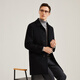 YOUNGOR Men's Coat Men's Single-breasted Jacket Slim Fit Business Coat Wool Blended Down Liner VYSY015110AFY Black L 175/96A