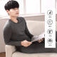 Urban beauty men's autumn clothes and trousers thin sweat-absorbent breathable combed cotton men's casual round neck pullover underwear set 4W8107 dark gray XXL