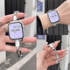 
Star Welcoming Metal Bracelet iwatchS8/S9 Apple Watch Apple Watch87654 Strap Se Bracelet Inlaid Diamond Bracelet Shell Retractable Chain-Silver Apple iWatch S841mm