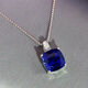 Fat Donglai same model Tanzanite sapphire square tanzanite necklace women's blue pendant pendant 925 silver platinum plated small single pendant without chain
