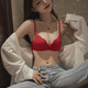 Victoria's Fantasy Red Underwear Women's Suit Small Breast Push Up Small Breast Sexy Bra Zodiac Year Red Underwear Set Wedding Bride Zhenggong Red Suit M =75AB