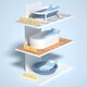 Baoshi bathing net rack baby bathing artifact lying support anti-slip net cushion universal bathing bed seat can be seated + pillow-blue