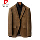 Pierre Cardin autumn and winter patch elbow suit top single piece men's slim trendy retro corduroy casual small suit jacket 8688 style 170/46 suitable for 95-120Jin Jin is equal to about 0.5 kg