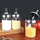 Baijie glass seasoning jar seasoning bottle kitchen supplies seasoning box salt shaker seasoning jar high borosilicate glass household seasoning bottle high borosilicate glass 250ml 3 pieces