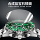 Oupinke Swiss Certified Brand Green Water Ghost Watch Mechanical Watch Vollautomatisch wasserdichte leuchtende Männer Watch Trendy Männer Uhren-Kollektion Serie-F3271-Silver Green 41mm