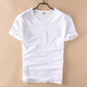 Extreme linen basic round neck slub cotton T-shirt for men, casual thin, white, slim, soft, Japanese style, versatile men's T-shirt, white XL (140-160Jin Jin is equal to about 0.5 kg)
