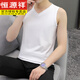 HENGYUANXIANG MEN'S SUMME sans manches glaciaire Silk Cool Veste's Veste's Cotton V-Neck White White Sports Fitness Couleur Couleur de couleur Black 601 Couleur continue V Vest 3xl (190) -