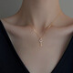 Ji Ge 925 gold key necklace women's rose gold color gold clavicle chain light luxury high-end Valentine's Day gift gold key + counter gift box