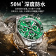 Oupinke Swiss Certified Brand Green Water Ghost Watch Mechanical Watch Vollautomatisch wasserdichte leuchtende Männer Watch Trendy Männer Uhren-Kollektion Serie-F3271-Silver Green 41mm