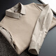 
Aseblarm light luxury autumn and winter thick warm business casual shirt collar fake two-piece sweater men slim pullover knit sweater men black M