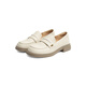 
Red Dragonfly Loafers Women's Spring New Style One-Standard Women's Shoes Thick Heels British Style Small Leather Shoes Women's Singles Shoes WLB14137 Bei White 36