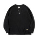 Maden Workwear American retro knitted Henry shirt Ami Khaki vertical striped pullover sweater men's spring black XL