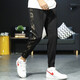 Fan Pure Trendy Foot Anti-Falten-Casual Hosen Herren Arbeiten geschnittene Hosen Hochstrecker Slim Camouflage Ice Seidenhose XH983 XH983 Black XL