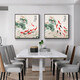小泸林中式九鱼图装饰画餐厅画书房办公室茶室挂画入户玄关柜客厅壁画 15910 年年有余 布艺画40*40黑框(金框需备注