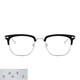 Hetong Xue Zhiqian same style glasses men's trendy retro half-frame big face flat mirror myopia glasses frame decorative glasses bright black silver frame glasses case + lens cloth flat light 0 degrees